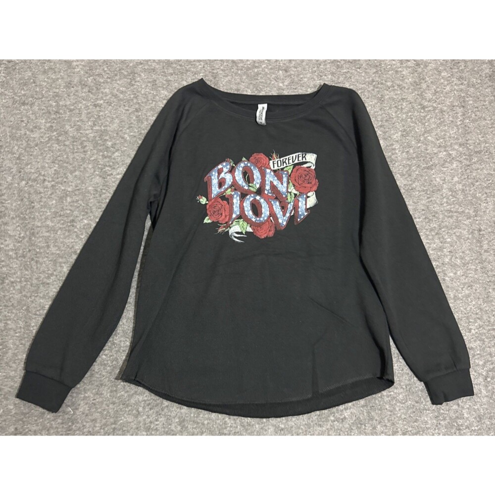 Independent Trading Women's Sweatshirt Long Sleeve Print Black Small
